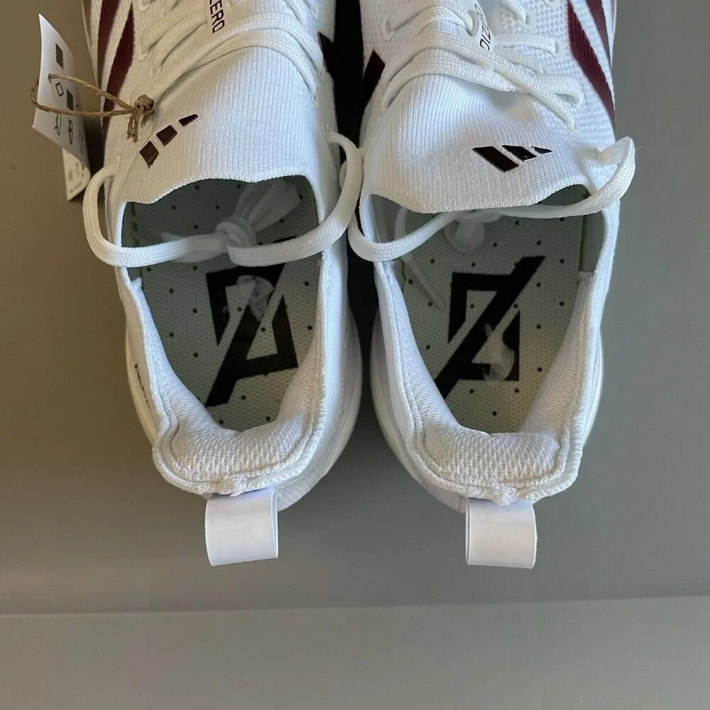 adidas Men’s Size 11 - ADIZERO ELECTRIC+ FOOTBALL CLEATS White/Maroon NEW